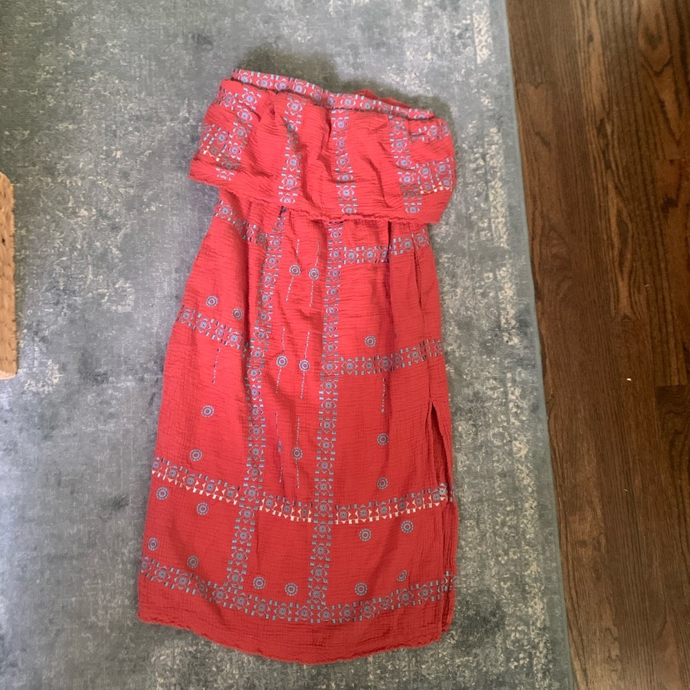 Orange midi dress